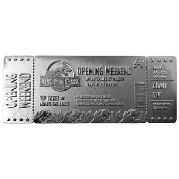 Jurassic Park Silver Plated Entrance Ticket Replica - Limited Edition