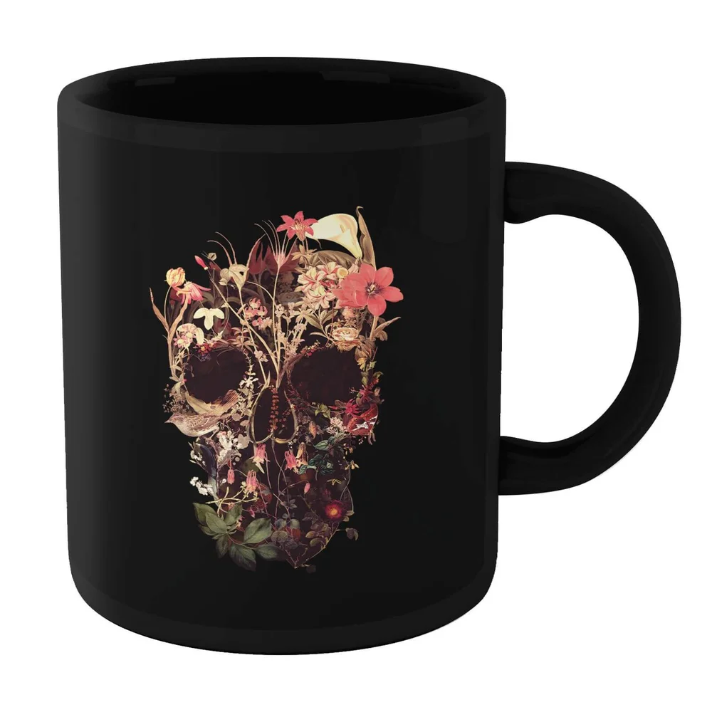 Ikiiki Bloom Skull Mug - Black Image 1