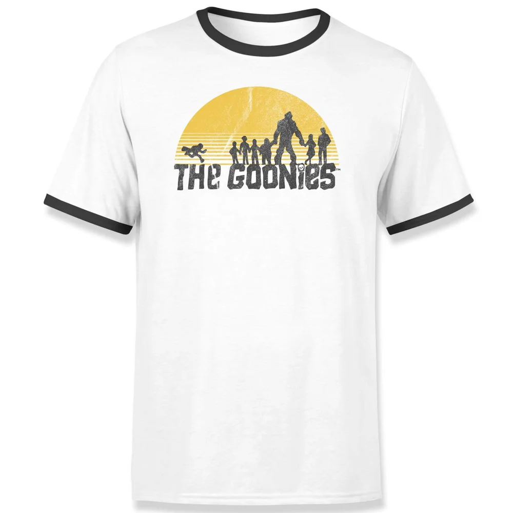The Goonies Retro Logo Unisex T-Shirt - White / Black Ringer - XS Image 1