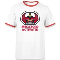Power Rangers Megazord Activated Unisex T-Shirt - White / Red Ringer
