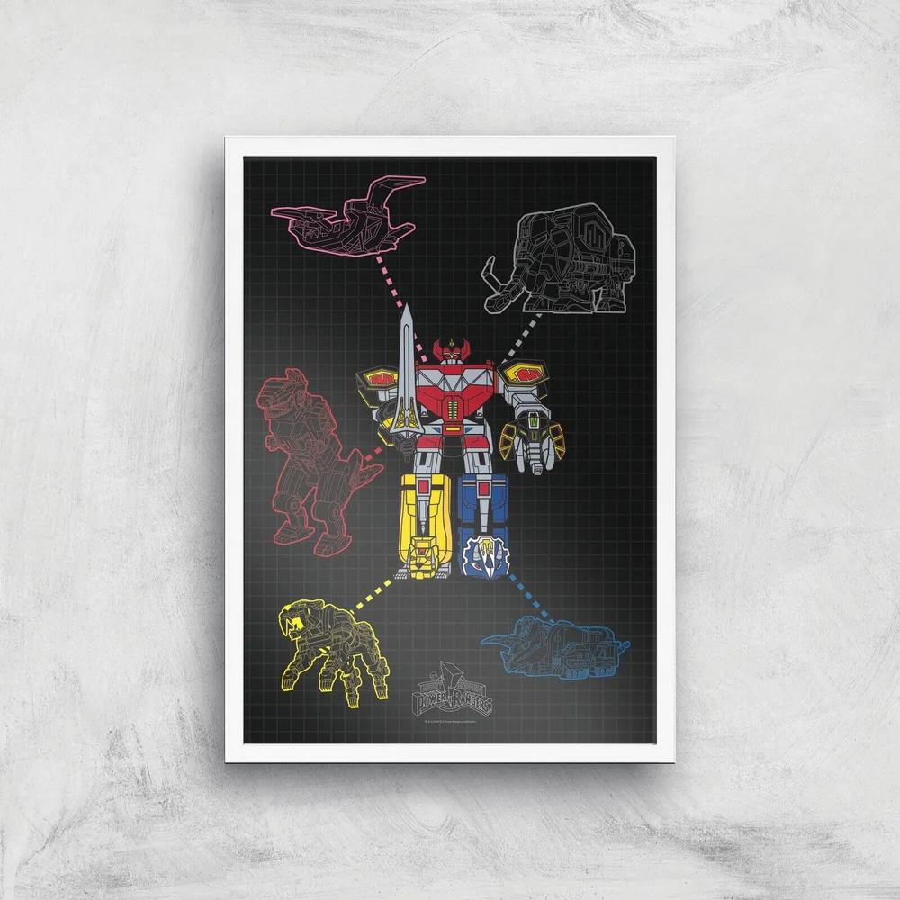 Power Rangers Megazord Giclee Print Giclee Art Print - A3 - White Frame Image 1