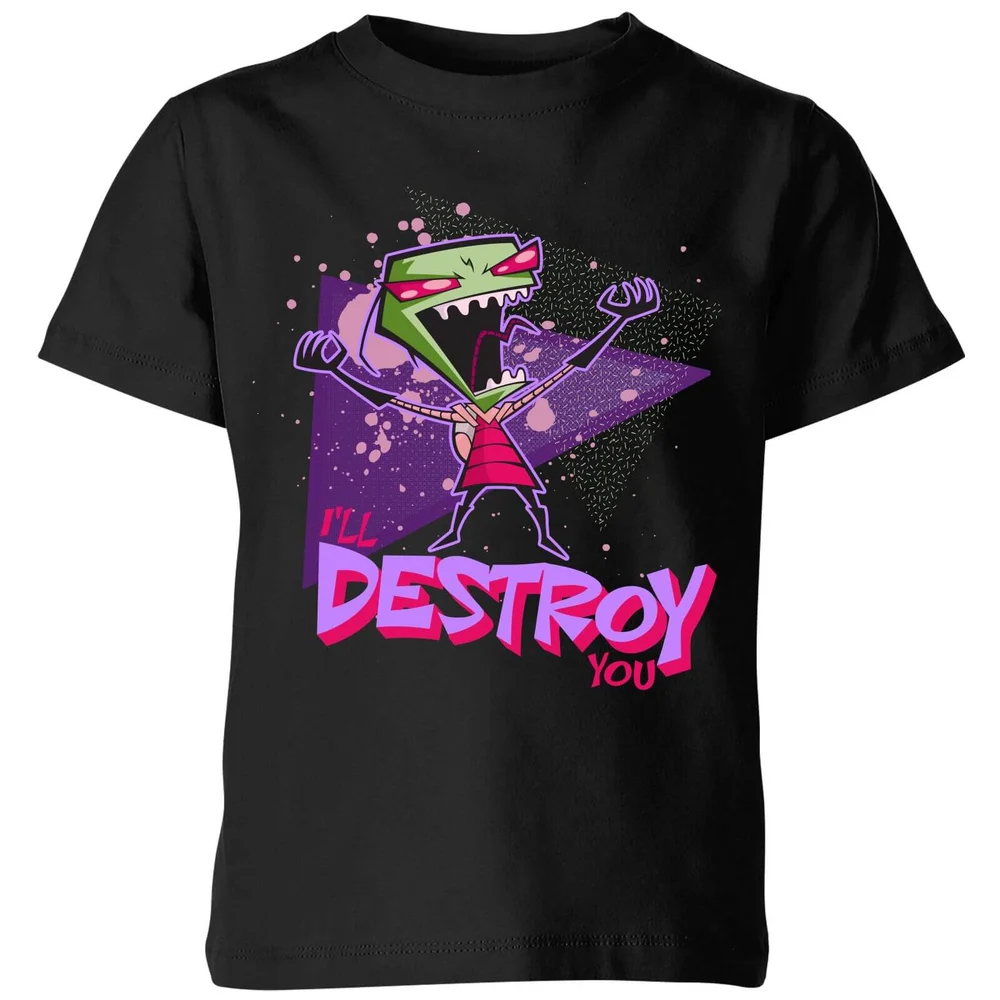 Invader Zim I'll DESTROY You Kids' T-Shirt - Black - 3-4 Years Image 1