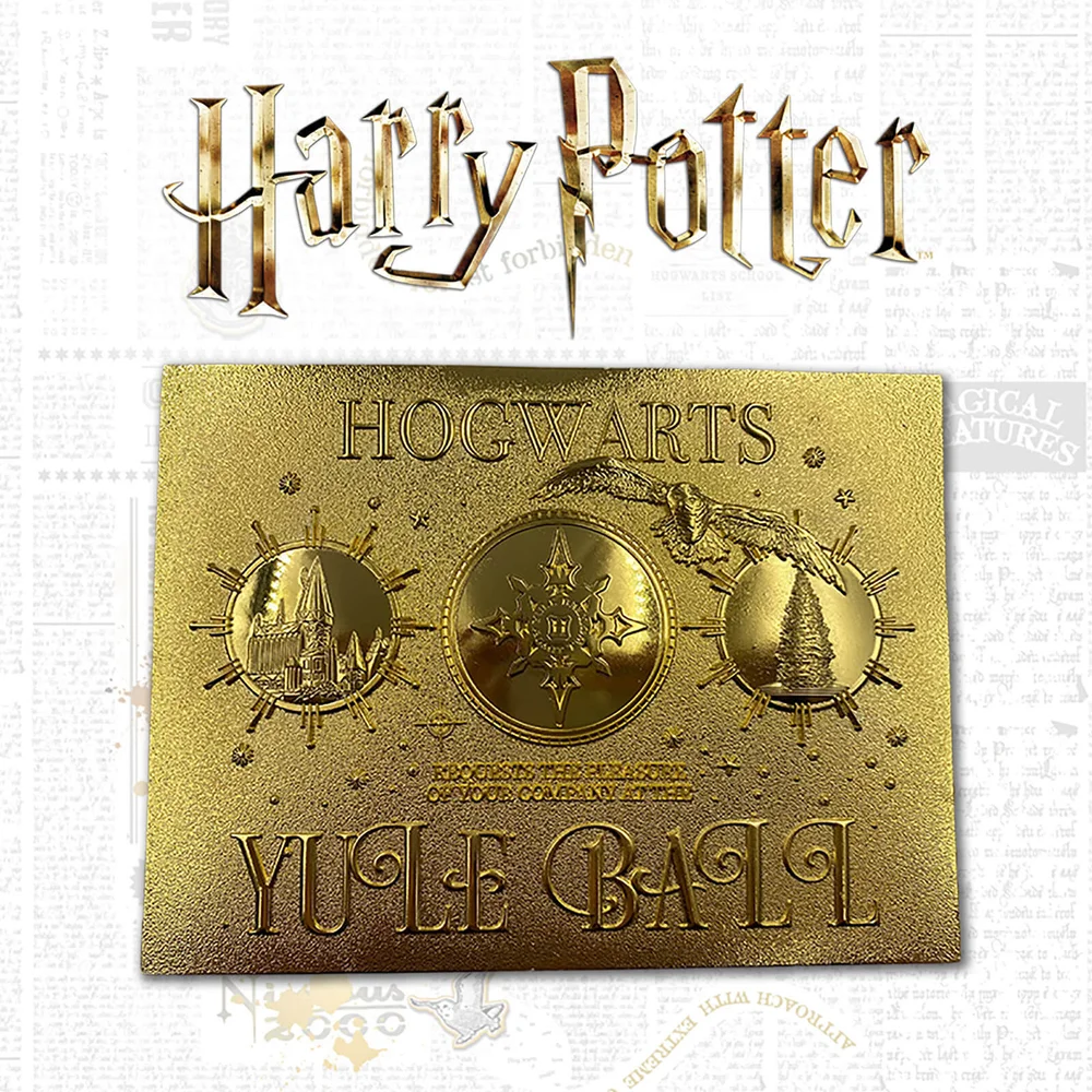 Harry Potter 24K Gold Plated Yule Ball Ticket Limited Edition Replica - Zavvi Exclusive Image 1