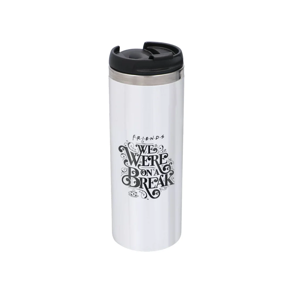 Friends We Were On A Break Stainless Steel Thermo Travel Mug - Metallic Finish Image 1