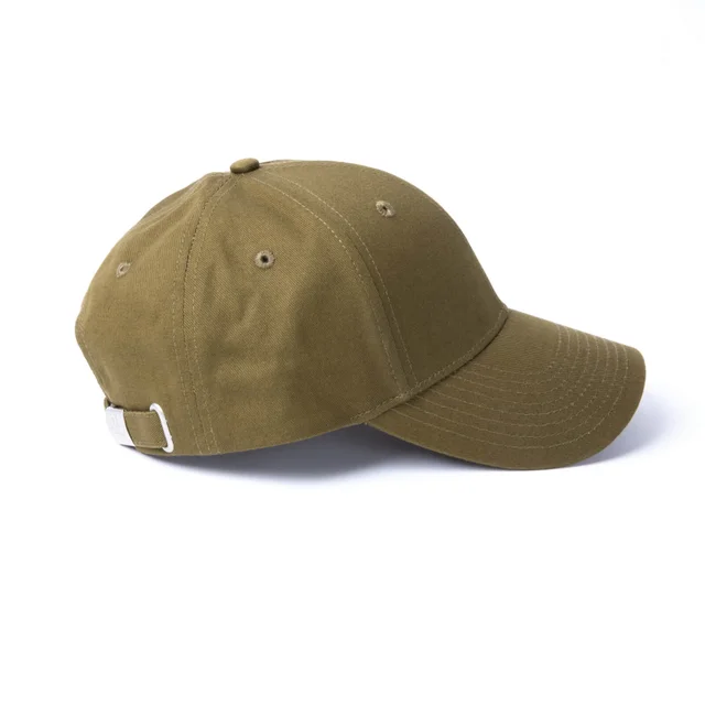 Milliner 6 Panel Cotton Baseball Cap Military Olive Mr Flat Embroidered