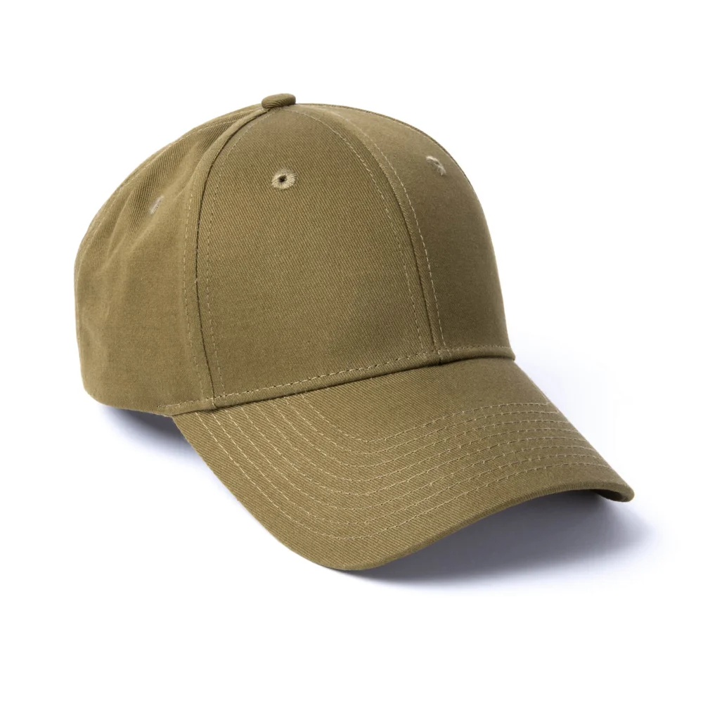 Milliner 6 Panel Cotton Baseball Cap Military Olive Mr Flat Embroidered Image 1