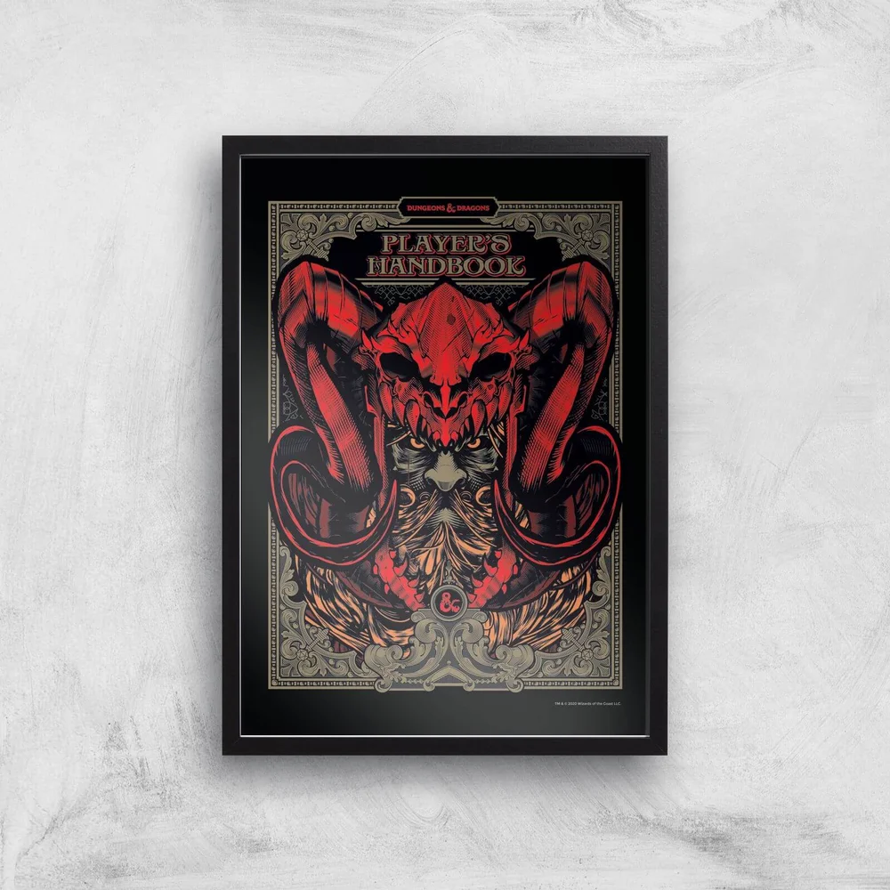 Dungeons & Dragons Players Handbook Giclee Art Print - A3 - Black Frame Image 1