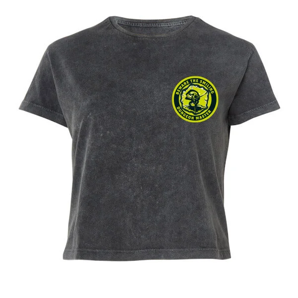 Dungeons & Dragons Smiling DM Women's Cropped T-Shirt - Black Acid Wash - XS Image 1