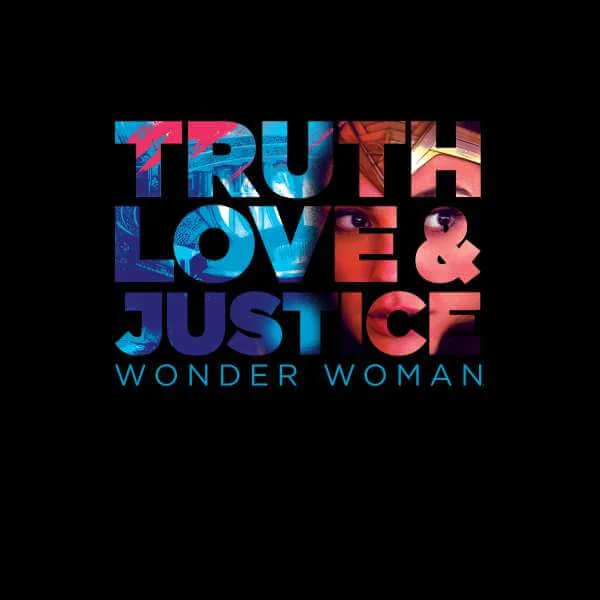 Wonder Woman Truth, Love And Justice Men's T-Shirt - Black
