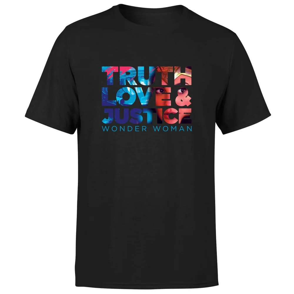 Wonder Woman Truth, Love And Justice Men's T-Shirt - Black - S Image 1