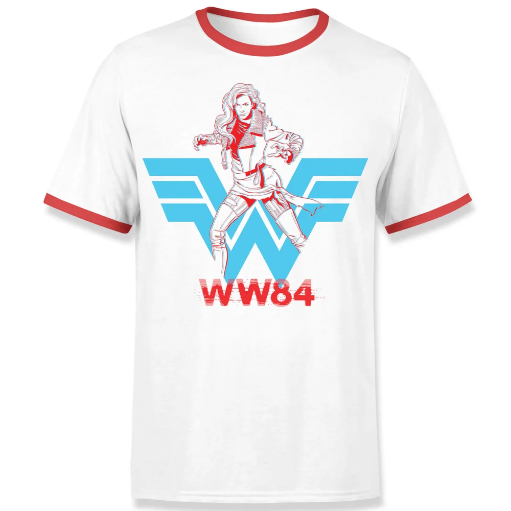 Wonder Woman Barbara Unisex Ringer T-shirt - White / Red - S Image 1