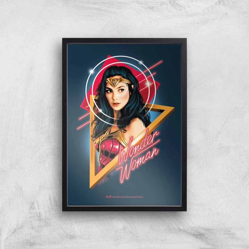 Wonder Woman Welcome To The 80s Giclee Art Print - A4 - Black Frame Image 1