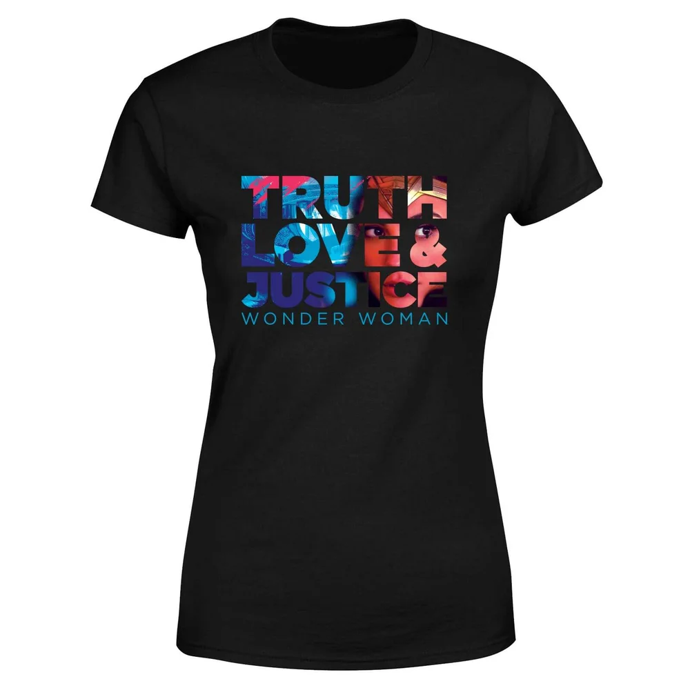 Wonder Woman Truth, Love And Justice Women's T-Shirt - Black - XS Image 1