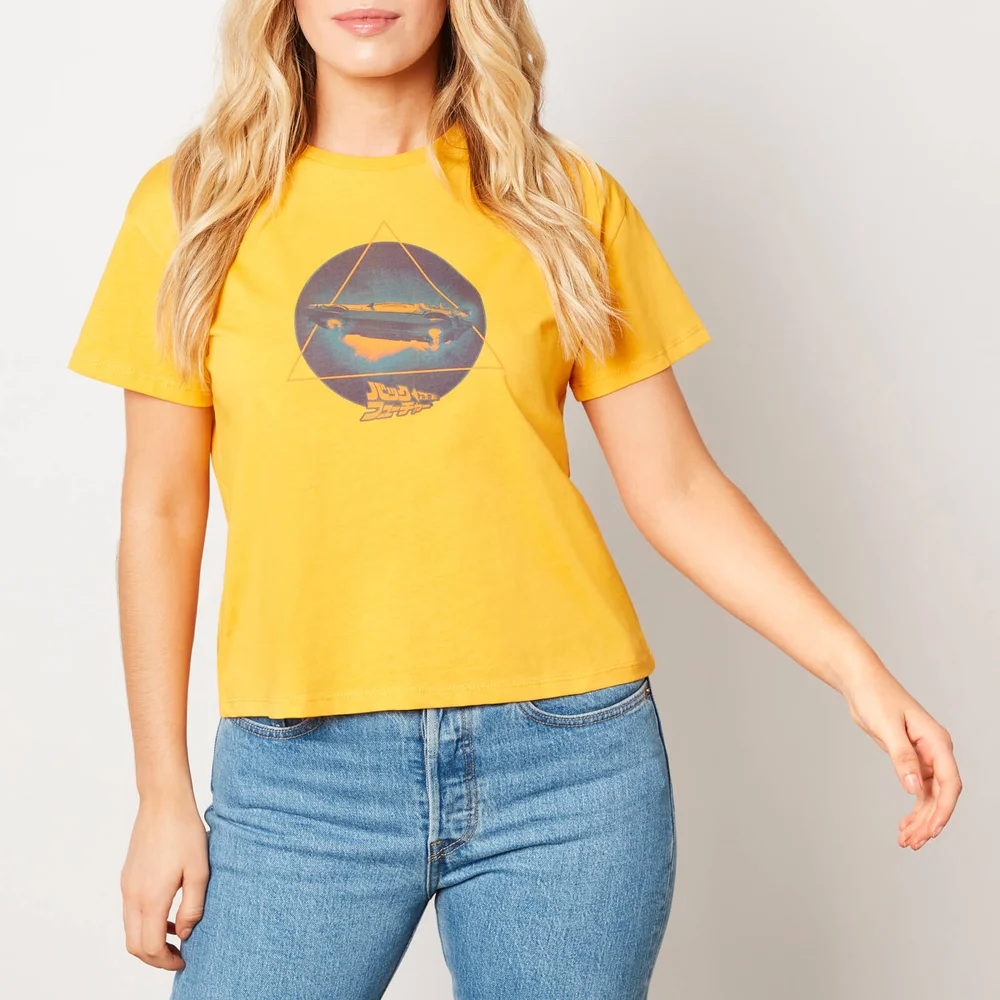 Back to the Future Kanji Triangle Cropped T-Shirt - Mustard - XS Image 1