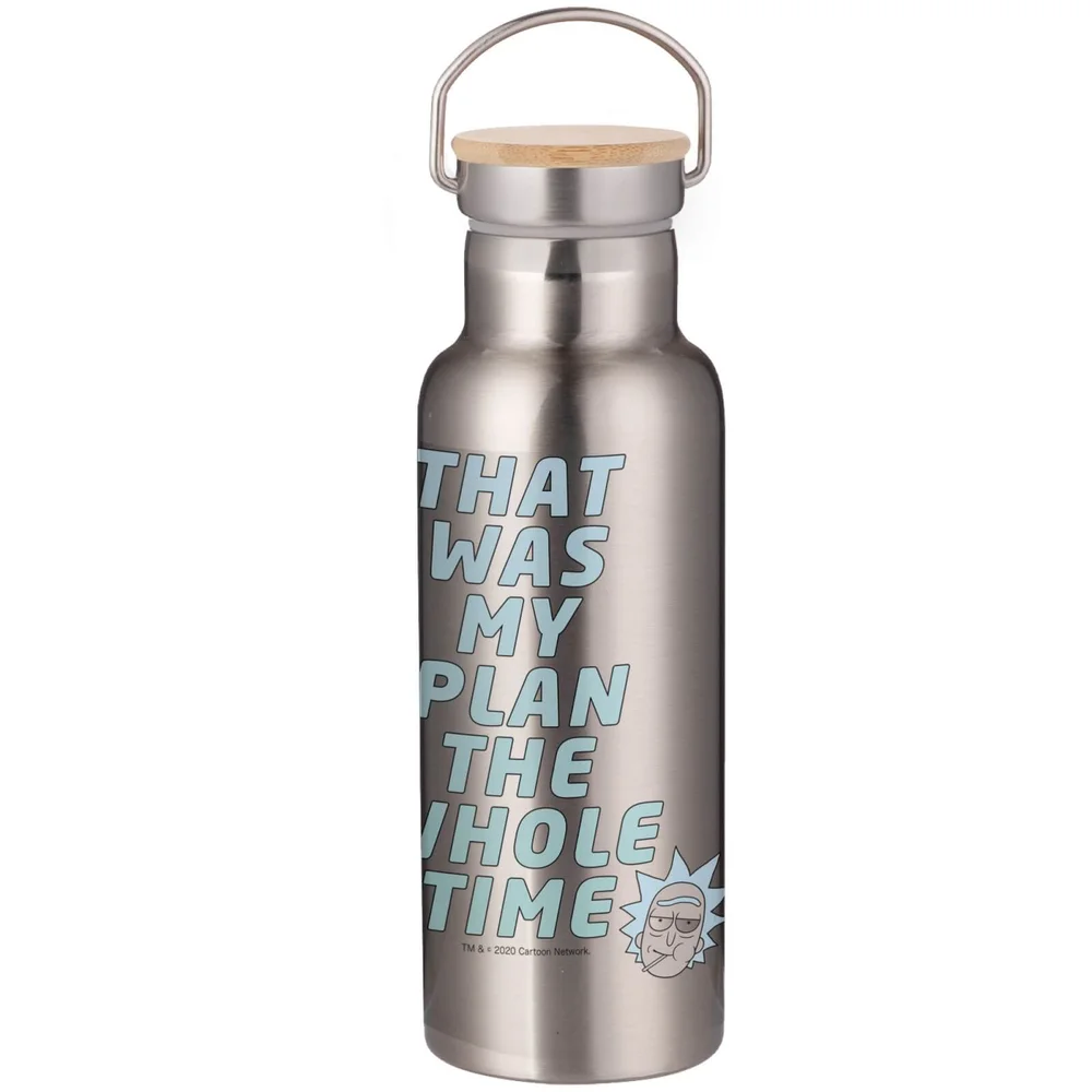 Rick & Morty That Was My Plan... Portable Insulated Water Bottle - Steel Image 1