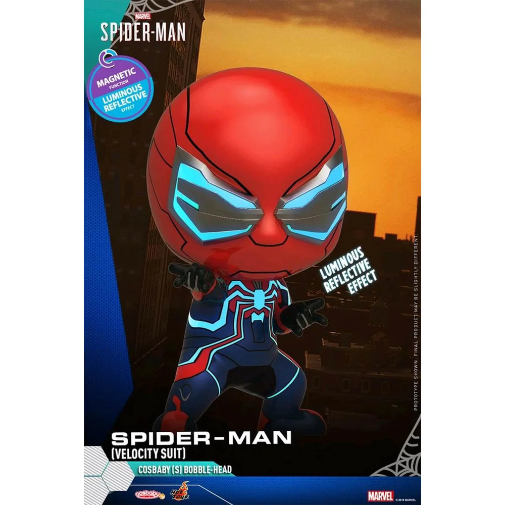 Hot Toys Cosbaby Marvel's Spider-Man PS4 - Spider-Man (Velocity Suit Version) Figure Image 1