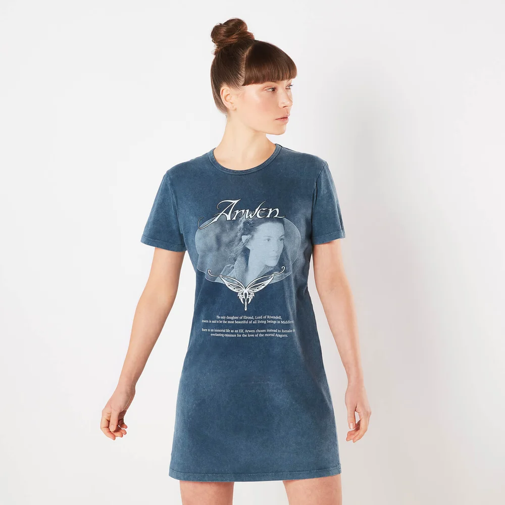 Lord Of The Rings Arwen Lady Of Rivendell Women's T-Shirt Dress - Navy Acid Wash - XXL Image 1