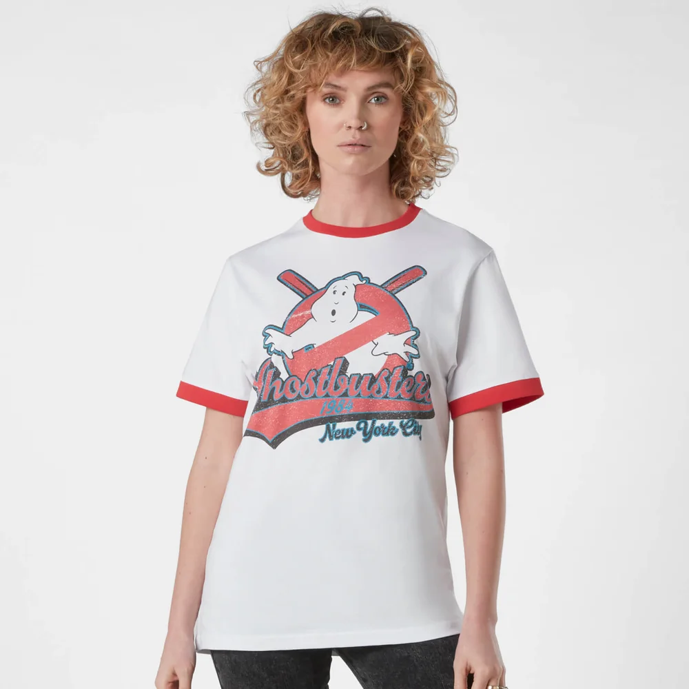 Ghostbusters Baseball Unisex T-Shirt Ringer - White/Red - S Image 1