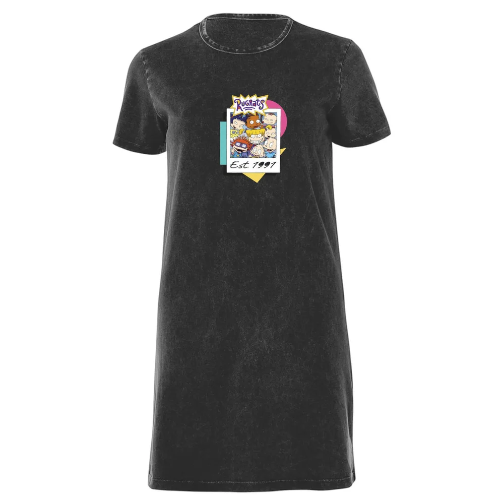 Nickelodeon Rugrats Women's T-Shirt Dress - Black Acid Wash - M - Black Acid Wash Image 1