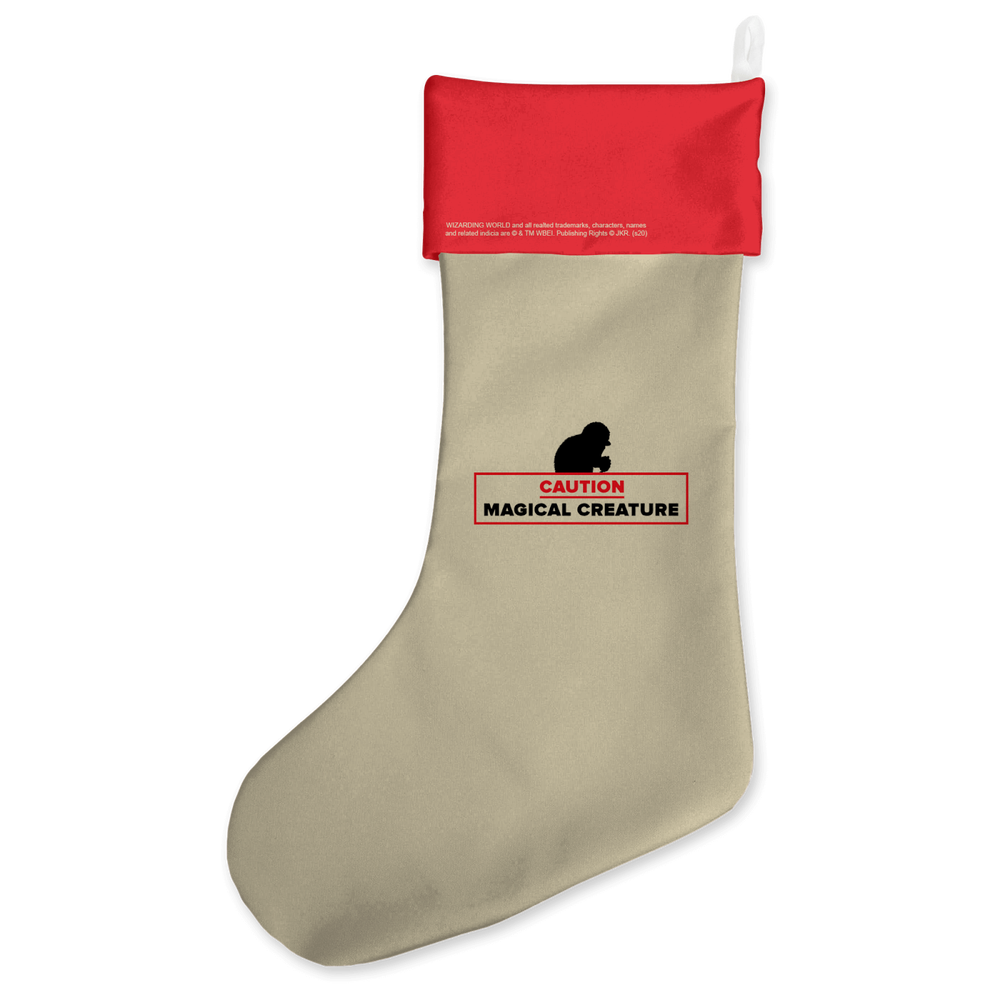 Caution Magical Creature Christmas Stocking Image 1