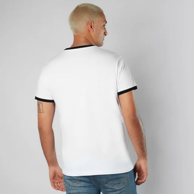 MTV Waves Unisex Ringer T-Shirt - White/Black