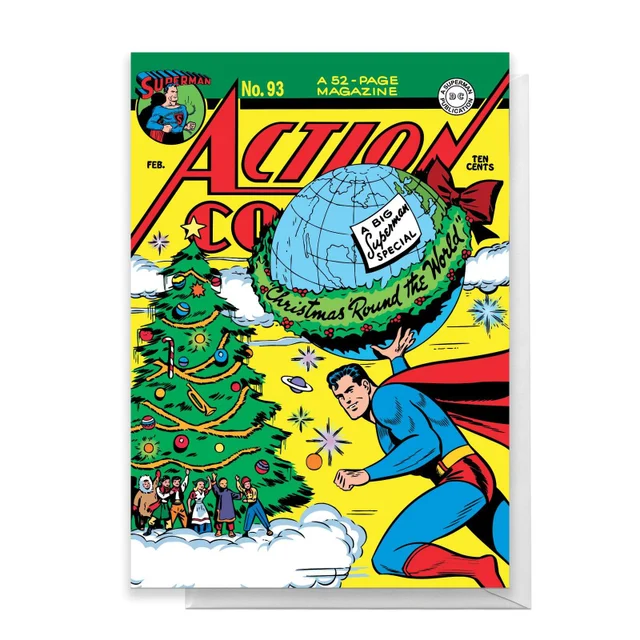 Superman Christmas Tree Greetings Card