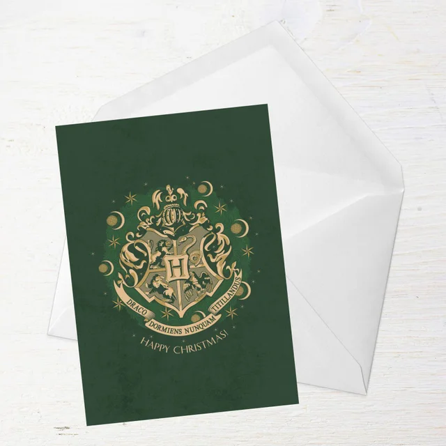 Harry Potter Crest Happy Christmas Greetings Card