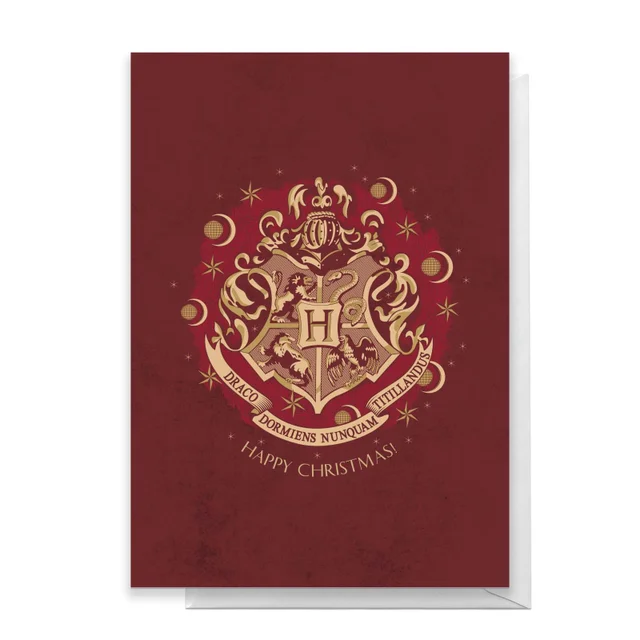 Harry Potter Crest Happy Christmas Greetings Card