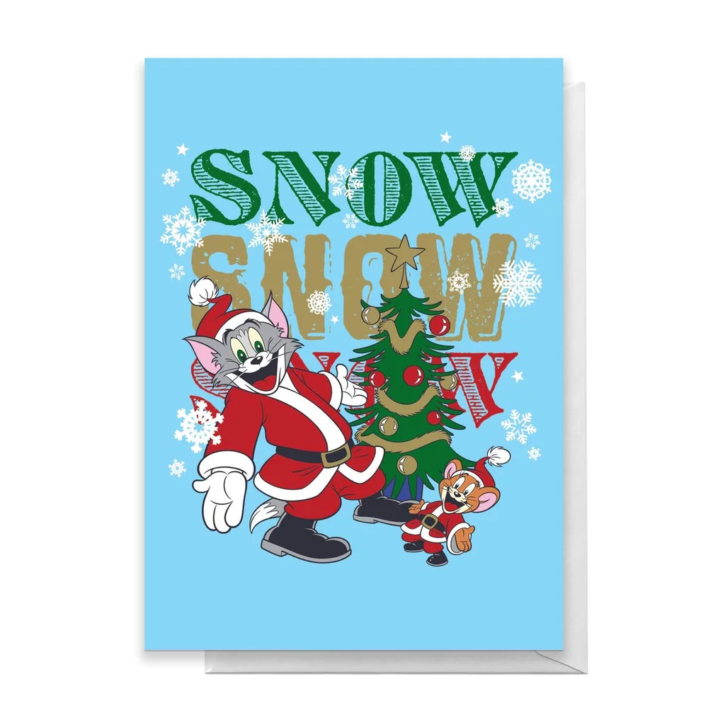 Tom And Jerry Snow Snow Snow Greetings Card - Standard Card Image 1