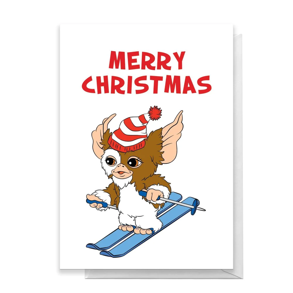 Gremlins Merry Christmas Skiing Greetings Card - Standard Card Image 1