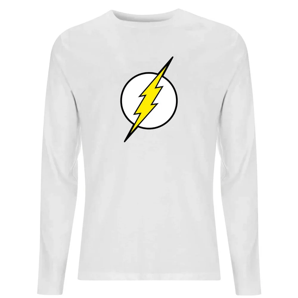 DC Justice League Core Flash Logo Unisex Long Sleeve T-Shirt - White - XS Image 1