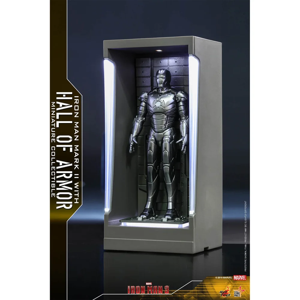 Hot Toys Marvel Miniature Figure: Iron Man 3 - Iron Man Mark 2 (with Hall of Armor) Image 1