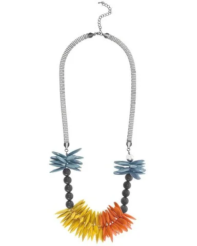 French Connection Petal Drop Necklace - Yellow/Orange Image 1