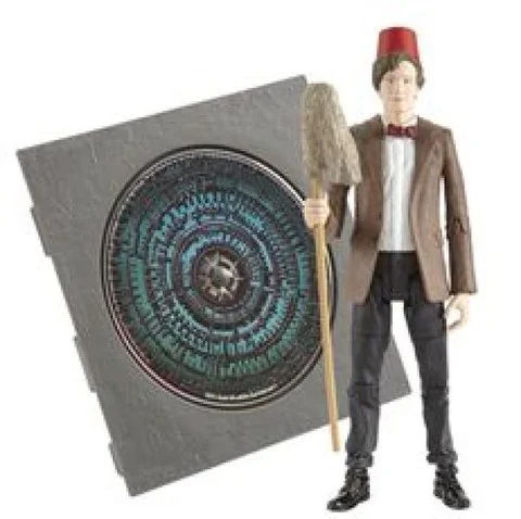 Dr Who Pandorica 5 Inch Action Figure and Audio MP3 CD Collection Dr Who With Fez and Mop Image 1