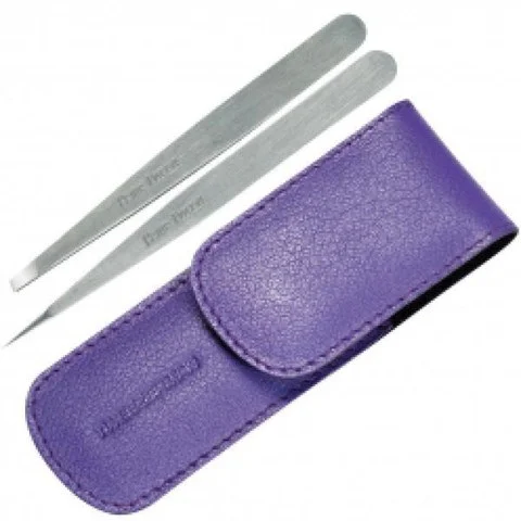 Tweezerman Petite Tweeze Set In Leather Case- Lavender Image 1