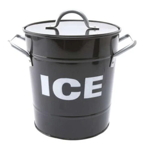 Ice Cooler Tin with Scoop - Black Image 1