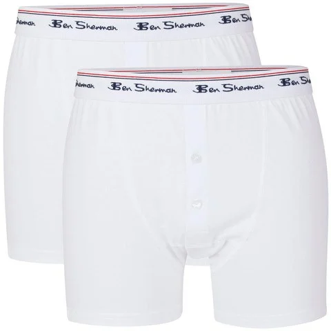 Ben Sherman Men's 2-Pack Cotton Boxer Shorts - White - S - White Image 1