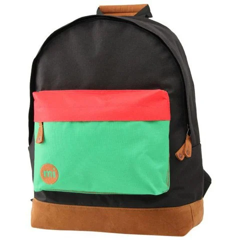 Mi-Pac Tri-Tone Backpack - Black/Red/Green Image 1