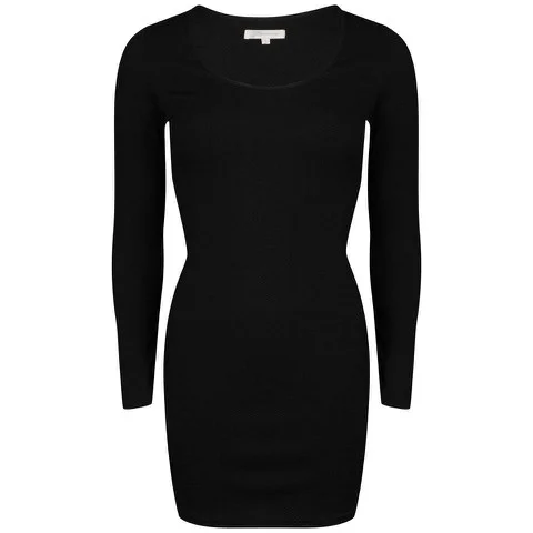 Glamorous Women's Long Sleeve Textured Mini Dress - Black - 8 - Black Image 1