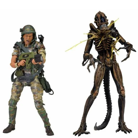 Aliens 7 Inch Action Figure 2-Pack Hudson Vs Brown Warrior Image 1