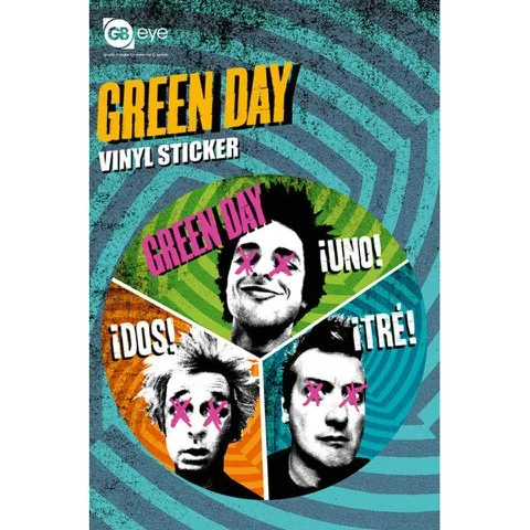 Green Day Trio - Vinyl Sticker - 10 x 15cm Image 1