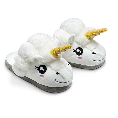ThinkGeek Unicorn Slippers - One Size - Unicorn Image 1