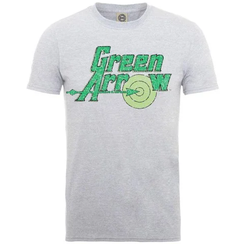 DC Comics Men's Green Arrow Logo T-Shirt - Grey Marl - S - Grey Image 1