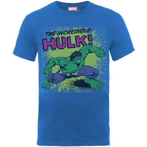 Marvel Men's T-Shirt Incredible Hulk - Royal Blue - S - Blue Image 1