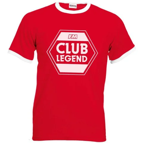 Football Manager Club Legend Men's Ringer T-Shirt - White Red - S - Red/White Image 1