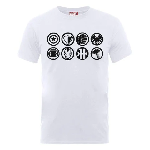 Marvel Avengers Assemble Team Icons Men's T-Shirt - White - S - White Image 1