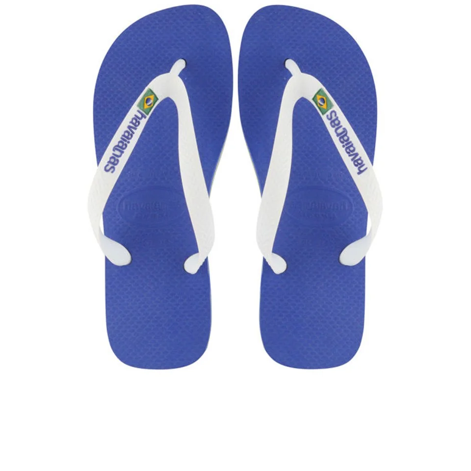 Havaianas Men's Brasil Logo Flip Flops - Blue - 1/2 - Blue Image 1