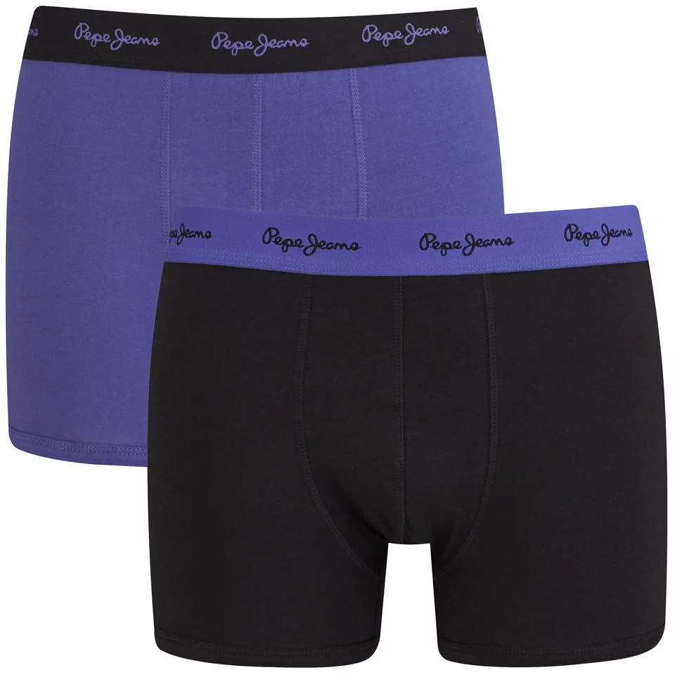 Pepe Jeans Men's Camden 2 Pack Boxers - Windsor Blue/Black - S - Grey/Blue Image 1