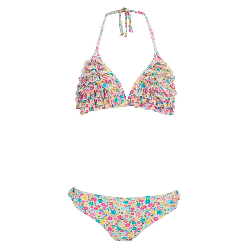 Animal Women's Pattine Ruffle Triangle Bikini - Pastel Pink - UK 8 - Pink Image 1