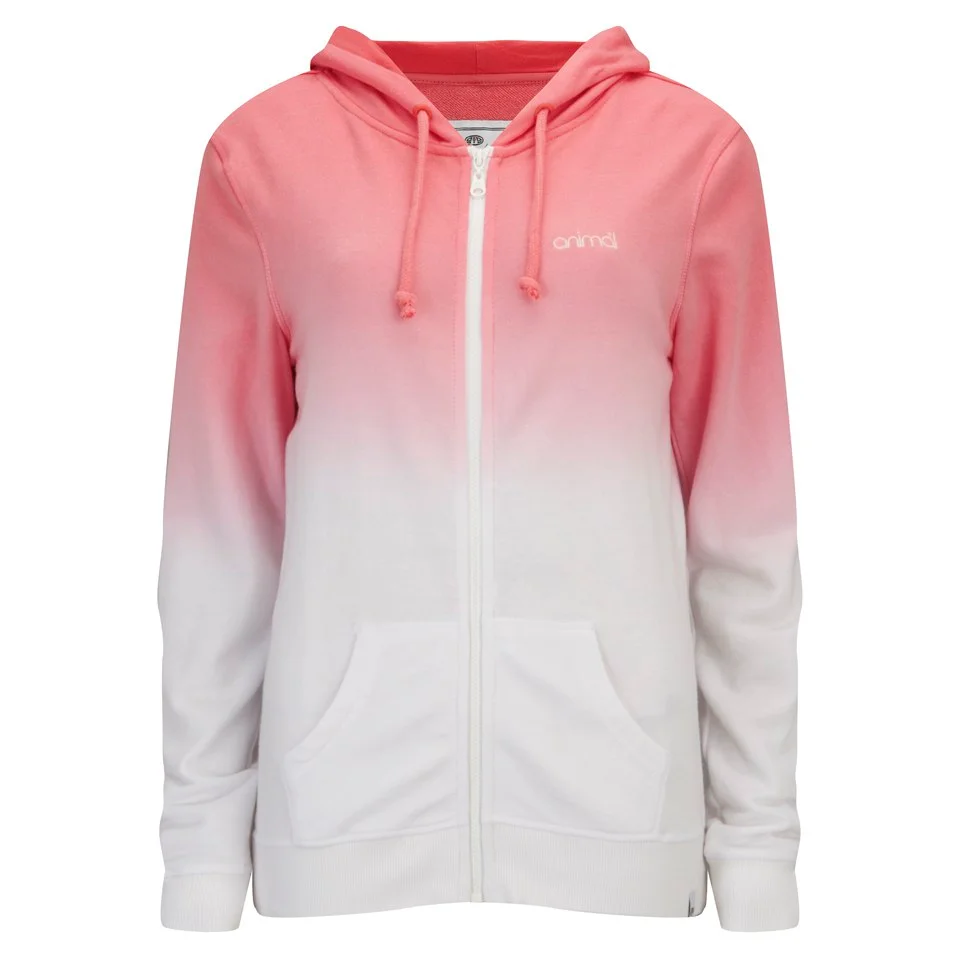 Animal Women's Remy Dip Dye Zip Through Hoody - Peach - UK 8 - Pink Image 1